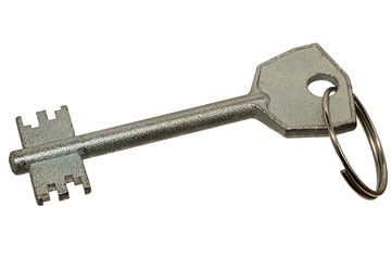 Metal key isolated on white background