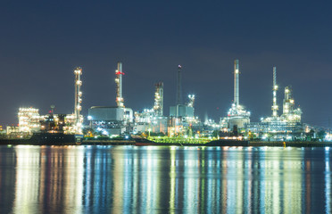 Refinery at night