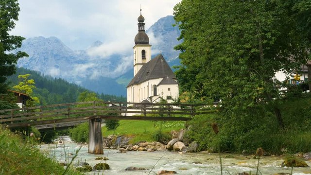 Ramsau near Berchtesgaden, Germany, with view of the mountains, Alps