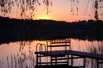 bench sunset