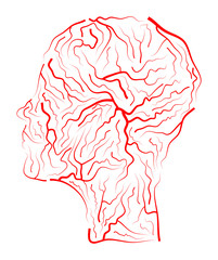vein  human head  vector symbol icon design. Beautiful illustration isolated on white background