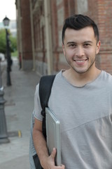 Cute mixed race person smiling isolated 