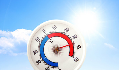 Sommerhitze 35 Grad auf dem Thermometer