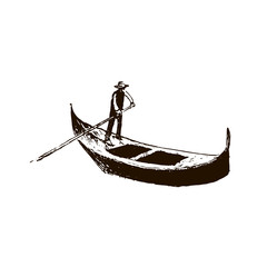 Gondola. Venice symbol. vector sketch. © Everilda