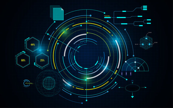 Virtual Circle Tech Futuristic Pattern Hud Ui Concept Background