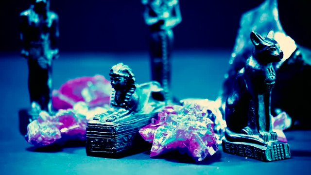 Egyptian tales, manufacts and crystals