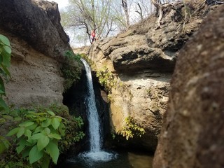 Fototapeta na wymiar hiding waterfall in the middle of nowhere