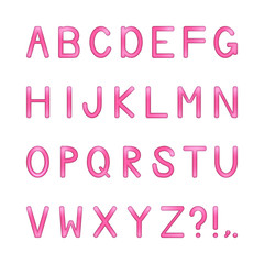 vector shiny letters set