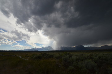 Fototapeta na wymiar Storm over the Grand Teton
