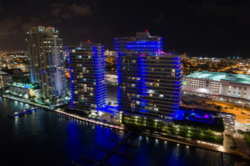 Bentley Bay Condominium at night