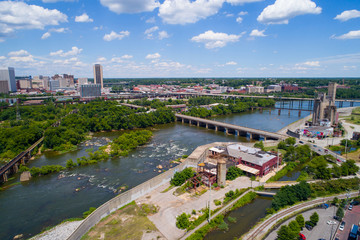 Aerial image of James River Richmond VA, USA