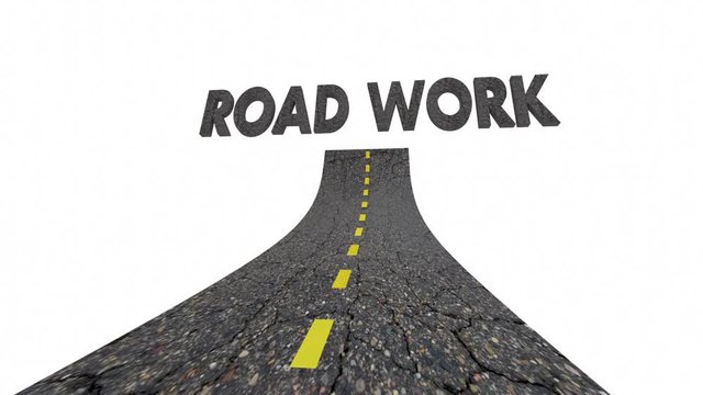 Road Work Construction Project Words 3d Animation