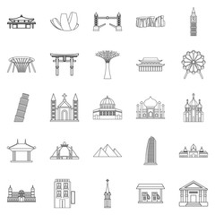 Obraz premium Formation icons set, outline style
