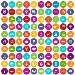 100 navigation icons set color