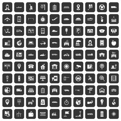 100 navigation icons set black