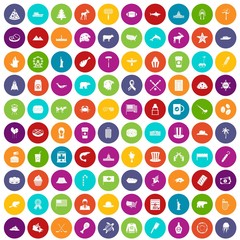 100 North America icons set color