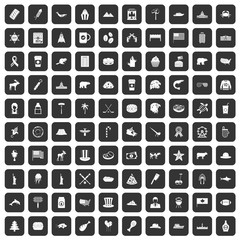 100 North America icons set black