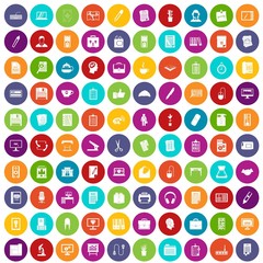 100 office icons set color