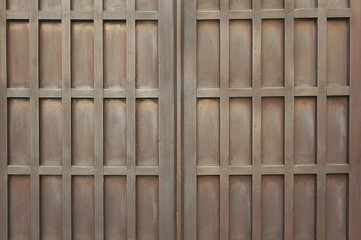 Old dark brown wooden door