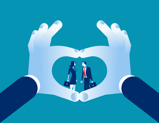 Love. Love businessman. Concept love people vector illustration.