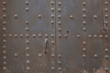 Old metal door with decorative elements