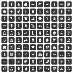 100 organ icons set black