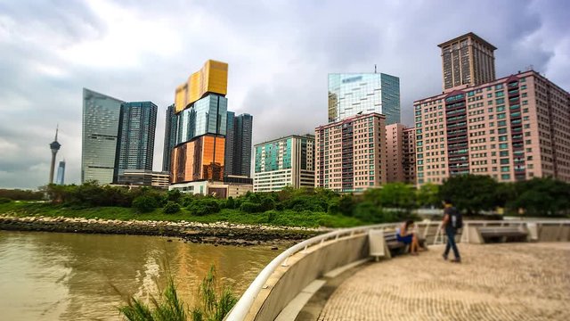 4K. Time lapse Macau cityscape