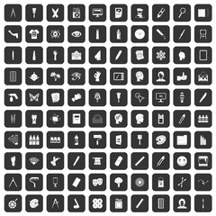 100 paint icons set black