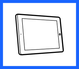 Tablet outline icon vector illustration