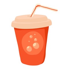 Soda icon, cartoon style