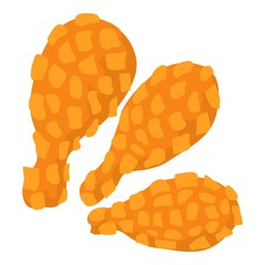 Chicken legs icon, cartoon style