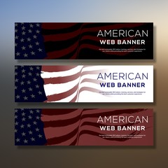 American banner vector