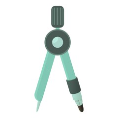 compass icon, cartoon style