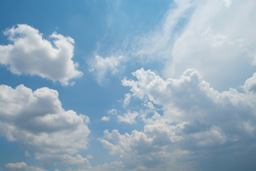 clouds white soft in the vast blue sky