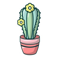 Notocactus icon, cartoon style