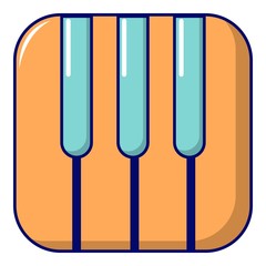 Piano keys icon, cartoon style
