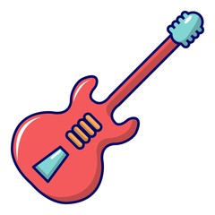 Electric guitar icon, cartoon style