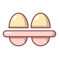 Fresh eggs icon, cartoon style