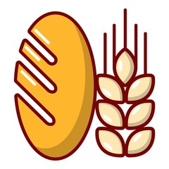 Bread wheat icon, cartoon style