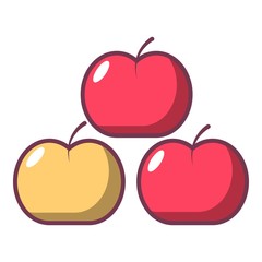 Apples icon, cartoon style
