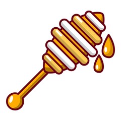 Stick for honey icon, cartoon style