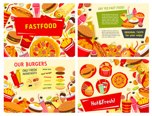 Vector fastfood posters for fast food restaurant