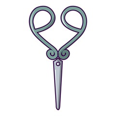 Scissors icon, cartoon style