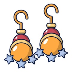 Earrings icon, cartoon style