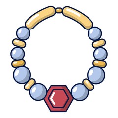 Obraz premium Bracelet with ruby icon, cartoon style