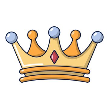 Crown icon, cartoon style