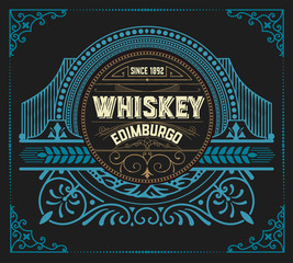 Vintage design for labels. Suitable for whiskey or other comercial products