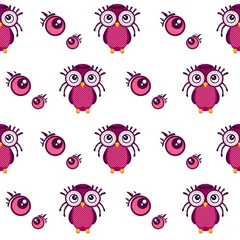 Fotobehang pattern owl graphic cartoon emotion © foontntd