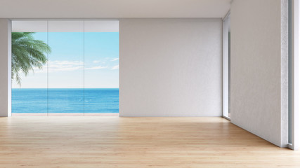 Modern Living room sea view summer empty