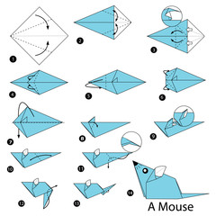 step by step instructions how to make origami A Mouse